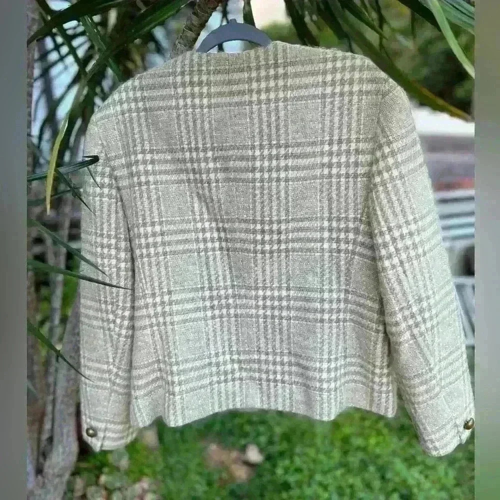 Pendleton Virgin Wool Plaid Houndstooth Blazer Ja… - image 3